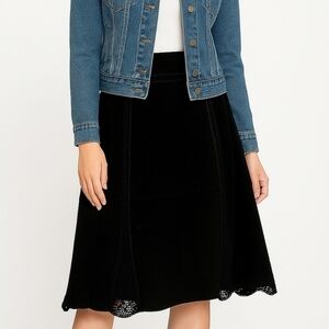 In Suede‎ Women's Black Suede Leather Skirt Size 14 Lace Western Classic Winter